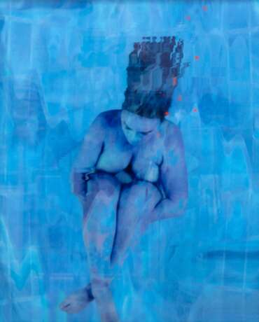 Pitsch, Peter "Unter Wasser", Mischtechnik, rückseitig sign. und dat. 2017, 60x78 cm, hinter Glas und Rahmen - фото 1