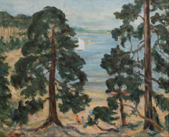 Schmidt-Casella, Otto (1876 Wiesbaden-1955 Berlin) "Berlin-Schlachtensee mit Segler", Öl/ Karton, sign. u.l., 58,5x70,5 cm, Rahmen - фото 1 Schmidt-Casella, Otto (1876 Wiesbaden-1955 Berlin) "Berlin-Schlachtensee mit Segler", Öl/ Karton, sign. u.l., 58,5x70,5 cm, Rahmen - фото 1