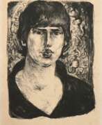 Graphiques de livres et de magazines. &quot;Porträt einer Frau&quot;, Grafik, sign. &quot;Heinze&quot; u.r., 42x31 cm, ungerahmt