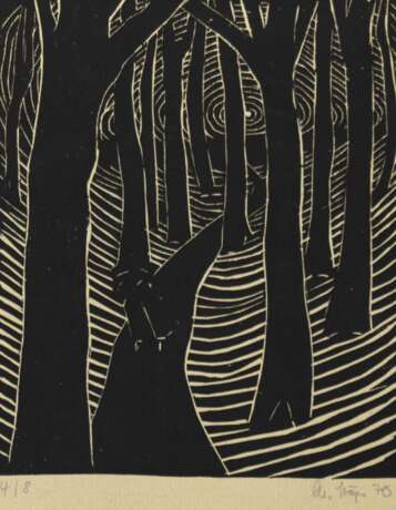 Stäps, Christine (1940 Burkau) "Holzsammlerin", Holzschnitt, 4/ 8, sign. u.r. und dat.´70, 16x13,5 cm, ungerahmt - Foto 1 Stäps, Christine (1940 Burkau) "Holzsammlerin", Holzschnitt, 4/ 8, sign. u.r. und dat.´70, 16x13,5 cm, ungerahmt - Foto 1