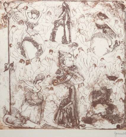 Grunwaldt, Herbert (1928 Bunzlau-2014 Hamburg) "Ohne Titel", Radierung, sign. u.r., 33,5x30 cm, hinter Glas und Rahmen - photo 1 Grunwaldt, Herbert (1928 Bunzlau-2014 Hamburg) "Ohne Titel", Radierung, sign. u.r., 33,5x30 cm, hinter Glas und Rahmen - photo 1