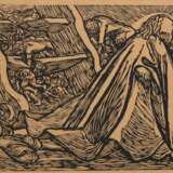 Barlach, Ernst (1870 Wedel-1938 Rostock) "Der Göttliche Bettler", aus der Mappe "Die Wandlungen Gottes", Holzschnitt, unsign., 32x46 cm, im Passepartout (Er war ein deutscher Bildhauer, Grafiker und S… - фото 1