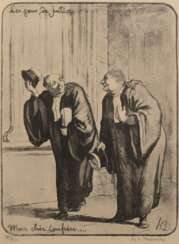 Daumier, Honoré (1808 Marseille-1879 Valmondois, Frankreich) &quot;Menschen der Gerechtigkeit&quot;, Litho., 28/ 500, in der Platte monogr. und sign. u.r., 28,5x21,5 cm, hinter Glas und Rahmen (französischer Maler, Bildh…