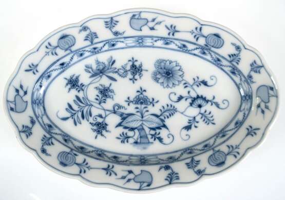 Platte, oval, Zwiebelmuster, Stadt Meissen, L. 35 cm - Foto 1