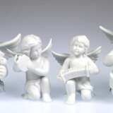 4 musizierende Engel-Figuren, Rosenthal, matt weiß, versch. Größen, H. 11-15 cm - фото 1