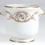 Übertopf mit 2 seitl. Handhaben, Limoges France, Gold- und Blumendekor, H. 11 cm, Innen-Dm. 10 cm - photo 1