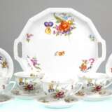 6 Kaffeetassen mit UT und Kuchenplatte, Rosenthal, Maria Bunt - Foto 1