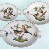 3 diverse Herend-Aschenbecher, Rothschild mit Goldrand, L. 9 cm, 11,5 cm und 13,5 cm - фото 1