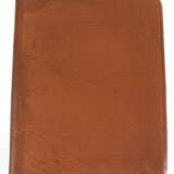 Leder-Schreibmappe, hellbraun, innen 6 diverse Fächer, davon 1x mit Schloß, Gebrauchspuren, 39x31(62) cm - фото 1