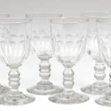 6 Biedermeier-Gläser, Facettenschliff, H. 11 cm - photo 1
