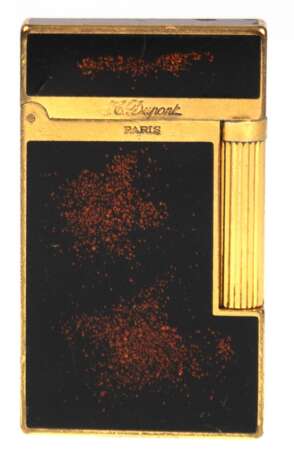 S.T. Dupont-Feuerzeug, Paris, vergoldet und Chinalack mit Goldstaub, 6x3,5x1 cm - фото 1