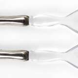 Salat-Besteck, Fadenmuster, versilbert, farblose Kunststofflaffen, L. 24 cm - фото 1