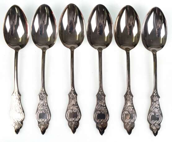 6 Suppenlöffel, Robbe & Berking, versilbert, neuwertig - фото 1