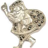 Weihnachtsmann-Brosche, 925er Silber, mit Markasitenbesatz, Ges.-Gew. 10,7 g, H. 3,6 cm - photo 1