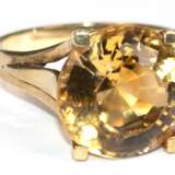 Citrin-Ring, 585er GG, besetzt mit Madaira-Citrin von ca. 10 ct., Ges.-Gew. 6,96 g, RG 60 - фото 1