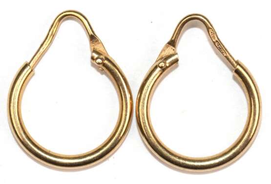 Creolen, 750er GG, Ges.-Gew. 1,48 g, L. 1,7 cm - photo 1