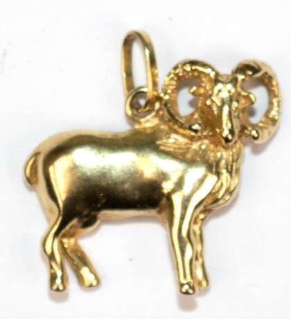 Anhänger "Widder", 333er GG, ca. 1,6 g, Maße ca. 1,8 x 1,6 cm - фото 1