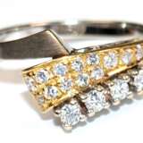 Brillant-Ring, 750er WG/GG, ausgefasst mit 20 Brillanten von zus. ca. 0,30 ct., Ges.-Gew. 4,03 g, RG 54 - фото 1