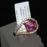 White gold ring with diamonds and ruby Gold Other style 21th century - photo 1