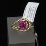 White gold ring with diamonds and ruby Gold Other style 21th century - photo 3