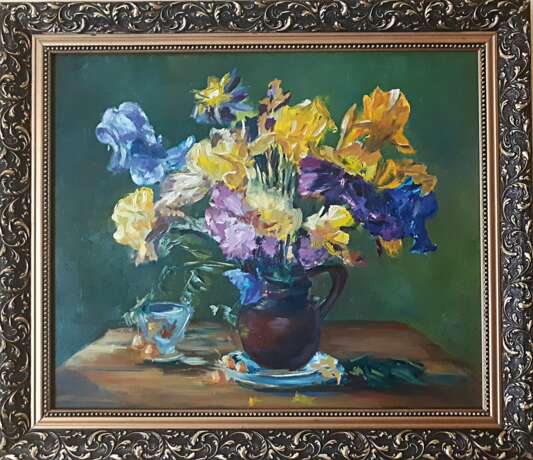 „Sommer-Blumen“ Leinwand Ölfarbe Impressionismus Stillleben 2018 - Foto 1