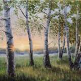 “Birches at dawn” Canvas Oil paint 2018 - photo 1