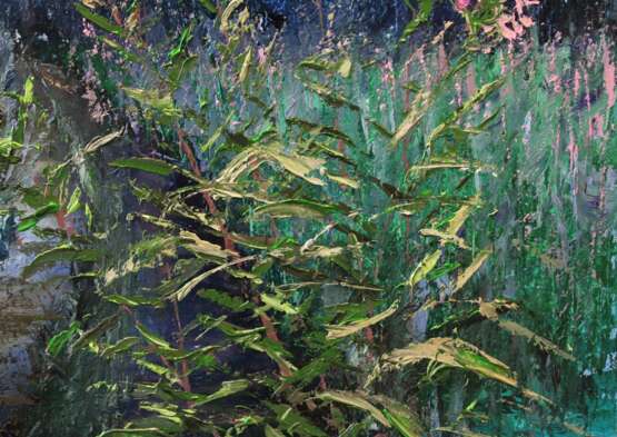 “Ivan-tea” Canvas Oil paint Impressionist Landscape painting 2018 - photo 3