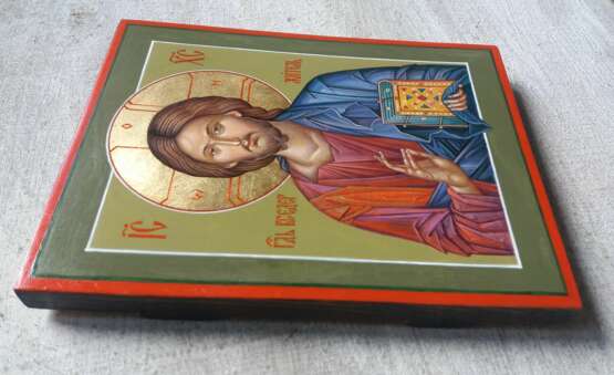 „Ikone Jesus Pantokrator (Pantokrator). Der Erretter. Jesus Christus.“ Naturholz Tempera Renaissance 2018 - Foto 3