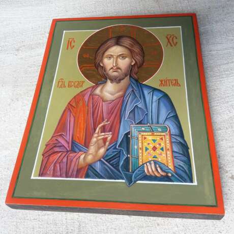 “The Icon Of Jesus Pantocrator (Pantokrator). Savior. Jesus Christ.” Wood Tempera Renaissance 2018 - photo 5