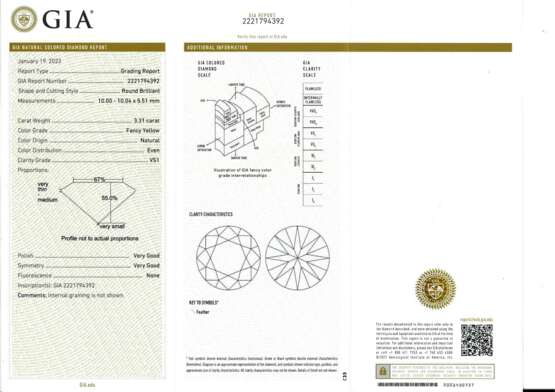 COLOURED DIAMOND, DIAMOND AND EMERALD 'TOI ET MOI' RING, ATTRIBUTED TO CARTIER - photo 5