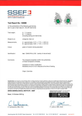NARDI EMERALD AND DIAMOND EARRINGS - photo 4 NARDI EMERALD AND DIAMOND EARRINGS - photo 4