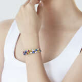 COLOURED SAPPHIRE, SAPPHIRE AND DIAMOND BRACELET - photo 2