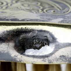 Silver plated set for cleaning crumbs from the table 