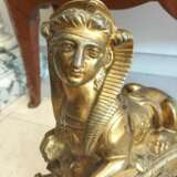 Pair of 19th Century Gilt Bronze Fire Dogs in the Ancient Egyptian Style Бронза 19th century г. - фото 1