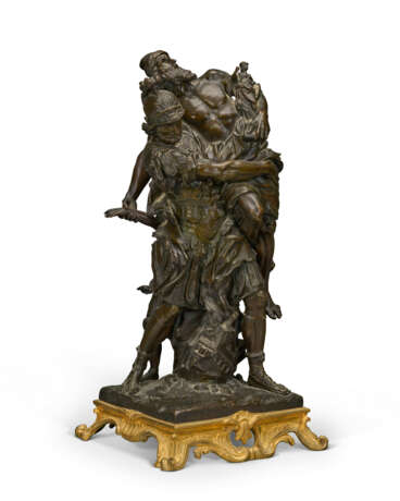 A PATINATED BRONZE GROUP OF AENEAS AND ANCHISES - photo 1
