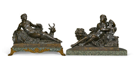 A PAIR OF PATINATED BRONZE FIGURES OF DIANA AND ORPHEUS - фото 2