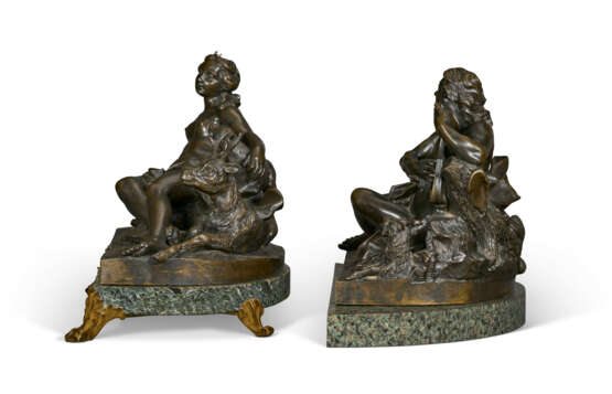 A PAIR OF PATINATED BRONZE FIGURES OF DIANA AND ORPHEUS - фото 3