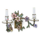 A PAIR OF AUSTRIAN GREEN-PAINTED ORMOLU AND ENAMEL TWO-BRANCH WALL-LIGHTS - photo 3