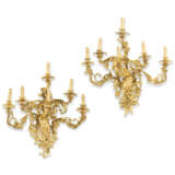 A LARGE PAIR OF ORMOLU SIX-LIGHT WALL SCONCES - photo 1