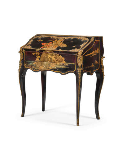 A LOUIS XV STYLE GILT-METAL-MOUNTED AND 'JAPANNED' BUREAU EN PENTE - photo 1