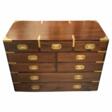 19th Century English Campaign Marine Chest of Drawers in Mahogany - One click purchase