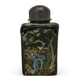 A DUTCH ‘DELFT NOIR’ RECTANGULAR CHINOISERIE TEACADDY AND A SILVER COVER - photo 5
