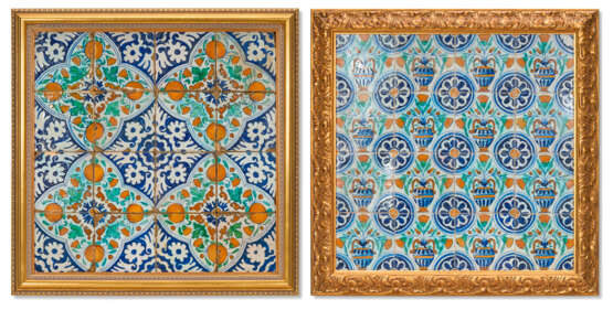 TWO DUTCH TIN-GLAZED EARTHENWARE SIXTEEN-TILE PANELS - Foto 1 TWO DUTCH TIN-GLAZED EARTHENWARE SIXTEEN-TILE PANELS - Foto 1