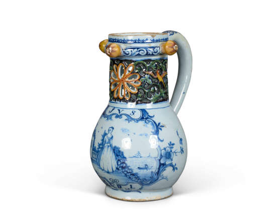 A DUTCH DELFT MIXED TECHNIQUE PUZZLE JUG - Foto 1