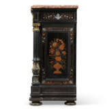A PAIR OF FRENCH ORMOLU-MOUNTED PIETRE DURE, FRUITWOOD MARQUETRY AND MOTHER-OF PEARL-INLAID EBONY SIDE CABINETS - photo 5
