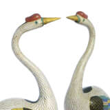 A PAIR OF CLOISONNE ENAMEL CRANES ON ORMOLU STANDS - photo 5