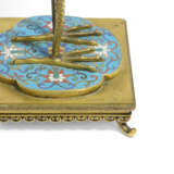 A PAIR OF CLOISONNE ENAMEL CRANES ON ORMOLU STANDS - photo 6