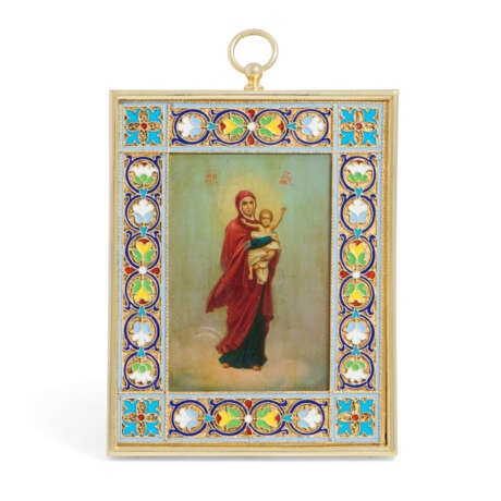 A RUSSIAN SILVER-GILT CLOISONNÉ ENAMEL ICON OF THE MOTHER OF GOD - photo 1 A RUSSIAN SILVER-GILT CLOISONNÉ ENAMEL ICON OF THE MOTHER OF GOD - photo 1