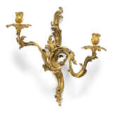 A PAIR OF ROYAL LOUIS XV ORMOLU TWO-LIGHT WALL-LIGHTS - фото 2