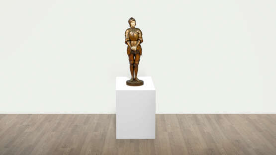 A LARGE PATINATED BRONZE AND ALABASTER FIGURE OF 'JEANNE D'ARC PRISONNIÈRE’ (‘PRISONER JOAN OF ARC’) - Foto 8 A LARGE PATINATED BRONZE AND ALABASTER FIGURE OF 'JEANNE D'ARC PRISONNIÈRE’ (‘PRISONER JOAN OF ARC’) - Foto 8